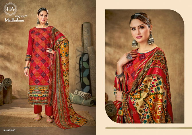 Harshit Madhubani Fancy Wear Winter Pashmina Printed Heavy Dress Material Collection